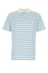 Prada Embroidered Piquet Polo Shirt In Blue