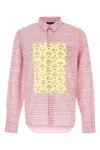 Prada Check-pattern Floral-print Shirt In Multi