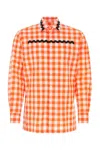 Prada Scalloped Edge Collar Shirt In Multicolor