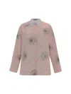 Prada Printed Poplin Oversize Shirt In Pesco