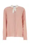 Prada Button-down Silk Shirt In Pink