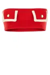 Prada Crop-top In Lana Rossa Donna In Red