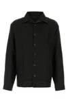 Prada Camicia In Lino Nero Uomo