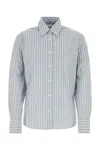 Prada Women's Embroidered Poplin Shirt In Stripped