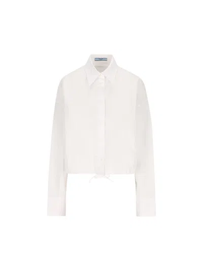 Prada Long-sleeved Shirt In White
