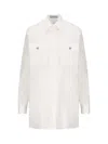 Prada Embellished Long-sleeved Buttoned Shirt In White
