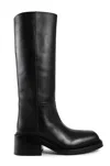 Prada Leather Boots In Black