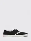 Prada Lace Up Sneakers Contrast Trim Rubber Sole In Black
