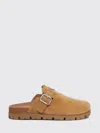 Prada Camel Suede Slippers In Multi
