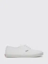 Prada Drill Fabric Low Top Lace Up Sneakers In White