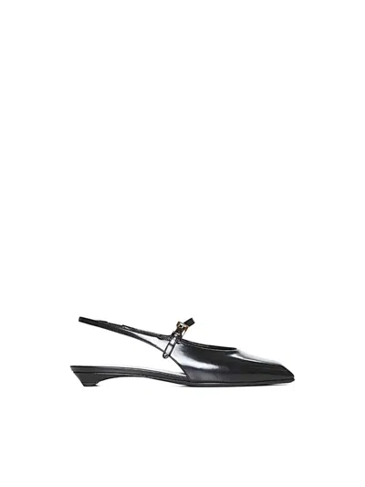 Prada Black Patent Leather Slingback Ballerina