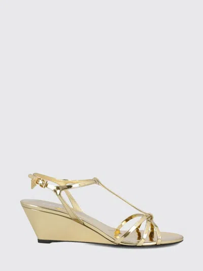 Prada Metallic Wedge Sandals Ankle Strap Open Toe In Multi