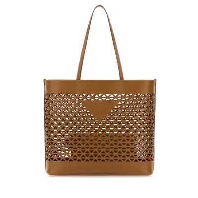 Prada Shopping Bag In Brown
