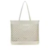 Prada Large Perforated Leather Tote In Gray