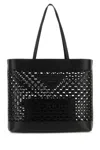 Prada Large Perforated Leather Tote Bag In Nero