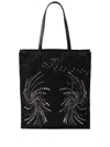 Prada Patch Embroidered Quilted Tote Bag In Black