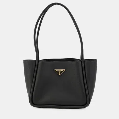 Pre-owned Prada Shopping Tote Black Leather