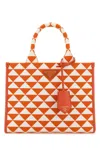 Prada Women's Embroidered Fabric Small Symbole Shopping Bag