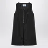 Prada Sleeveless Pleated Front Mini Dress In Black