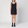 Prada Drawstring Hem Mini Dress In Black