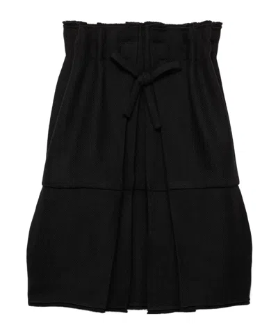 Prada Short Chevron Wool Dress In Brown