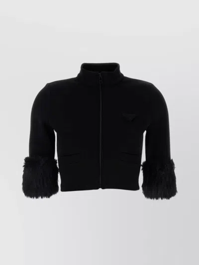 PRADA SHORT COTTON BLEND JACKET