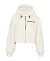 Prada Short Double-sided Fleece Jacket In White