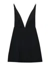 Prada Embroidered Sablé Mini-dress In Black
