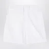 Prada Logo-patch Poplin Shorts In White