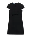 Prada Bow Sable A-line Mini Dress In Black