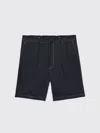 Prada Mens Black Triangle-logo Tailored Linen Bermuda Shorts In Black