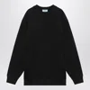 Prada Short Plush Dress With Logo Triangle In Black