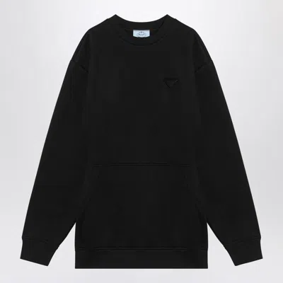 PRADA PRADA SHORT PLUSH DRESS WITH LOGO TRIANGLE