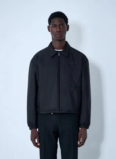 Prada Short Re-nylon Down Jacket In Black