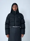 Prada Short Re-nylon Down Jacket In Black