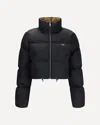 Prada Short Re-nylon Down Jacket In Black