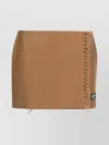 Prada Short Skirt Fringe Detail In Brown