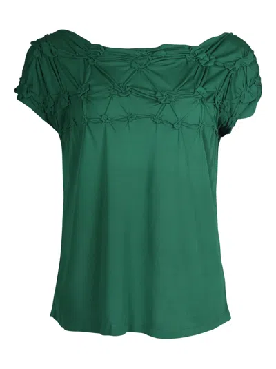 Pre-owned Prada Short Sleeve Blouse In Green