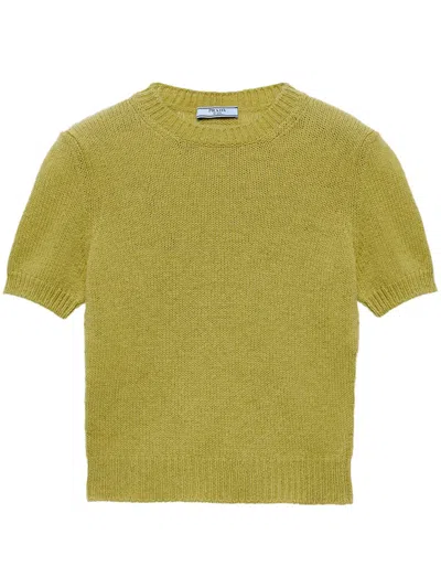 PRADA PRADA SHORT SLEEVE CASHMERE SWEATER