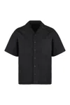 Prada Short-sleeved Bowling Shirt In Black