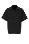 Prada Short-sleeved Bowling Shirt In Black