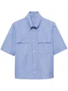 Prada Short-sleeved Button-down Shirt In Blau