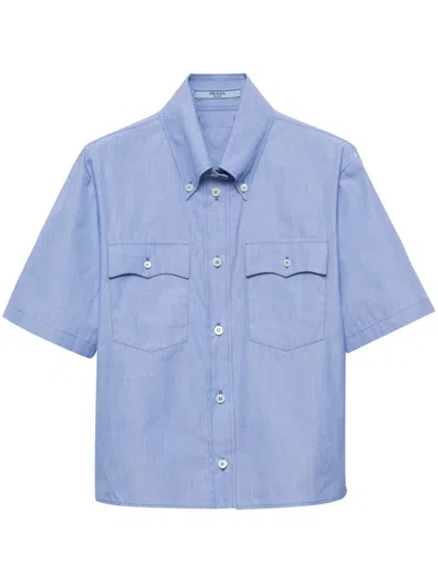 PRADA SHORT-SLEEVE COTTON SHIRT - WOMEN'S - COTTON