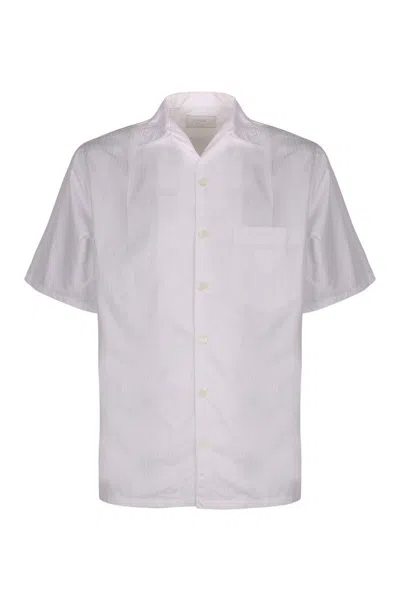 Prada Short Sleeve Cotton Shirt In White