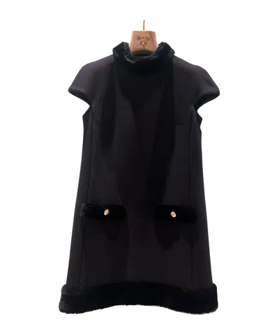 Prada Short Sleeve Dress In F0002 Nero