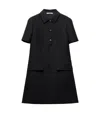 Prada Tricotine Mini Dress In Black