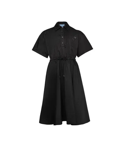 Prada Short Sleeve Dress In Black
