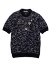 Prada Short-sleeve Pendant-embellished Sweater In Multi