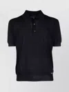 Prada Short Sleeve Polo Collar Ribbed Cuffs Sweater
