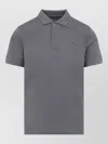Prada Short Sleeve Polo Shirt Straight Cut In Gray